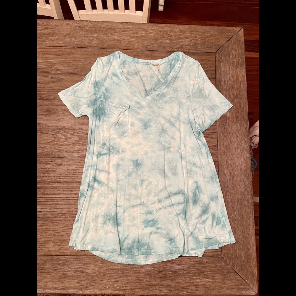 Short Sleeve Pocket stone wash Top